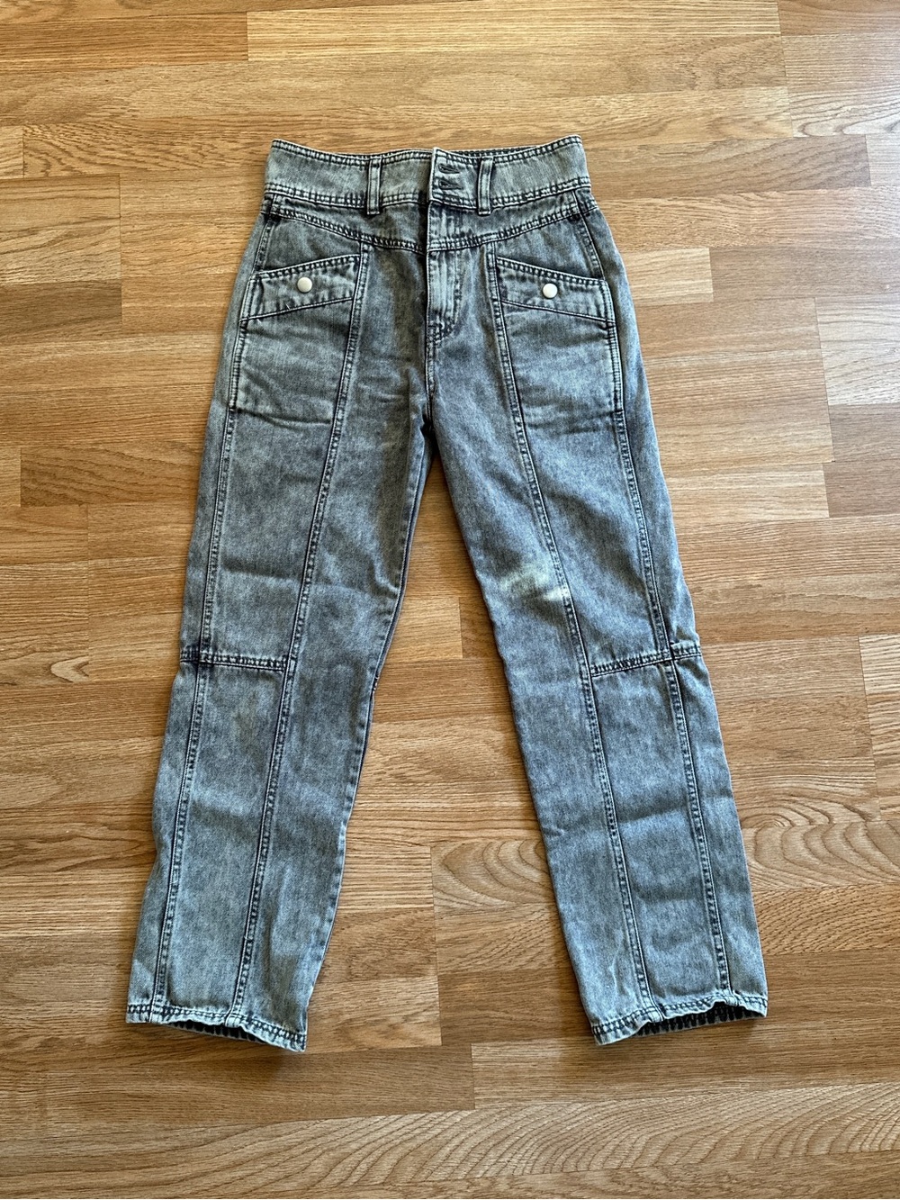 BDG Women's Gray Washed Straight-Leg Jeans